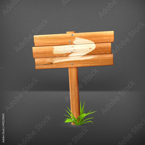 Vector: Wooden sign, arrow Wooden sign, arrow