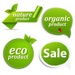 Vetor: Green Set Eco Tags Green Set Eco Tags