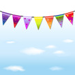 Rainbow Bunting Banner Garland With Sky