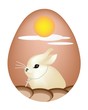 An Illustration of Rabbit Painted on Easter Eggs
