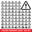 Triangular Warning Hazard Symbols. Big set