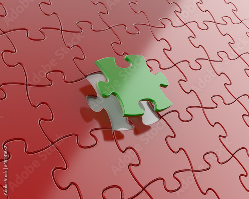 Illustration: Success concept, puzzle solution concept Success concept, puzzle solution concept