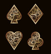 Set Poker golden elements , vector illustration