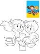 The page with exercises for kids - coloring book