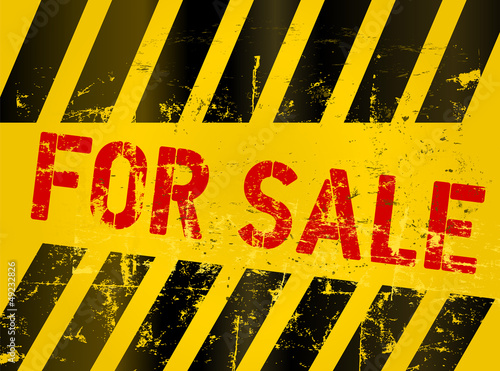 Vector: for sale sign, grungy, industrial style for sale sign, grungy, industrial style
