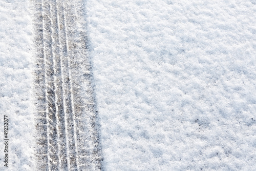 Photo: Tyre tread in the snow Tyre tread in the snow