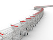 3d image of several shopping trolley
