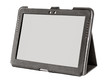tablet in a leather case