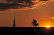 夕日とサイクリング