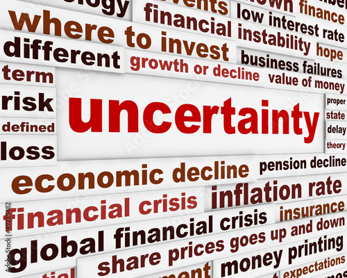Illustration: Uncertainty financial creative message design Uncertainty financial creative message design