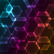 Bokeh blur with hexagons background