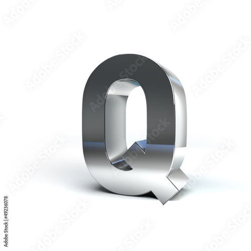 Illustration: Metal Alphabet Character Q Metal Alphabet Character Q
