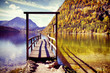 Bootssteg im Herbst im Ausseerland