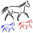 horses outlines.