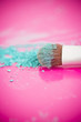 blue eyeshadow and brush macro