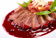 Roasted duck fillet with berry sauce