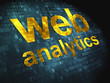 SEO web design concept: Web Analytics on digital background