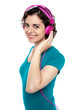 Photo: Pretty young woman enjoying music Pretty young woman enjoying music