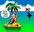 Man calling from deserted island to chat