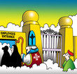 Priests go into heaven by employee's entrance