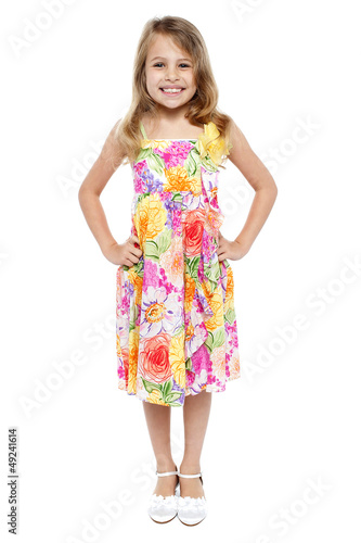 Photo: Adorable girl child in floral frock Adorable girl child in floral frock