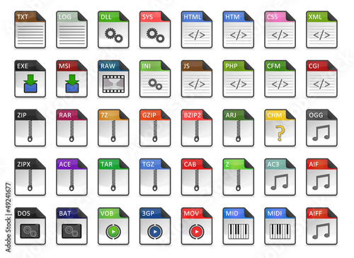 Illustration: Filetype Icons - Design ''Kapiku Classic'' - Set 2 Filetype Icons - Design ''Kapiku Classic'' - Set 2