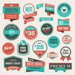 Set of vintage badges and stickers