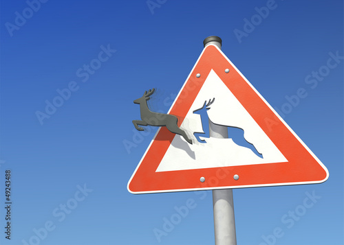 Illustration: Unfallgefahr durch Wildwechsel Unfallgefahr durch Wildwechsel