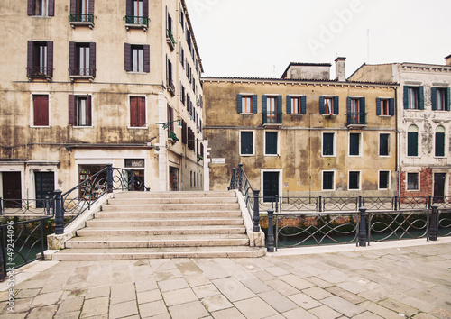 Photo: Typical street and bridge of Venice, Italy. Typical street and bridge of Venice, Italy.