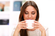 Young beautiful woman with cup