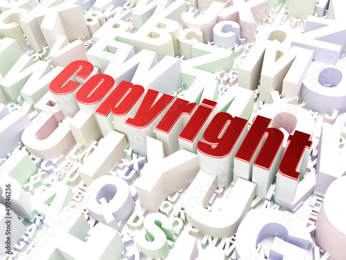Illustration: Advertising concept: Copyright on alphabet Advertising concept: Copyright on alphabet