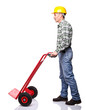 man with handtruck