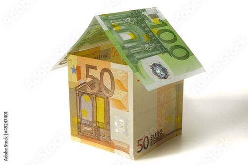 Photo: Haus aus Euro Geld Haus aus Euro Geld