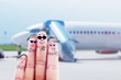 Family trip at airport