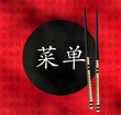 Food menu chopsticks red