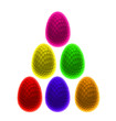 Easter eggs designed as golf-balls