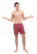 Young man in underwear