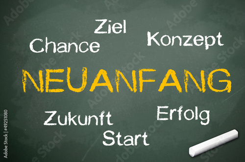 Photo: Kreidetafel mit Neuanfang Kreidetafel mit Neuanfang