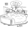 Wife is bothered that husband fishes in bed
