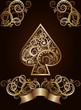 Spade ace poker playing cards, vector illustration