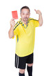 Soccer Referee Showing Red Card