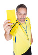Soccer Referee Showing Yellow Card