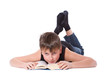 boy reading a book