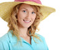 Photo: Young woman wearing straw hat Young woman wearing straw hat