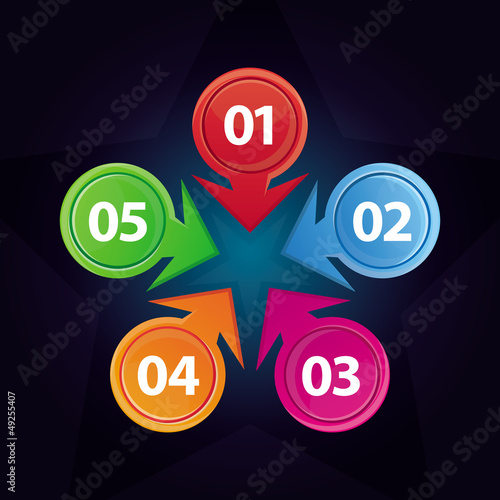 Vector: Vector template with five design elements Vector template with five design elements