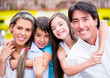 Happy family smiling