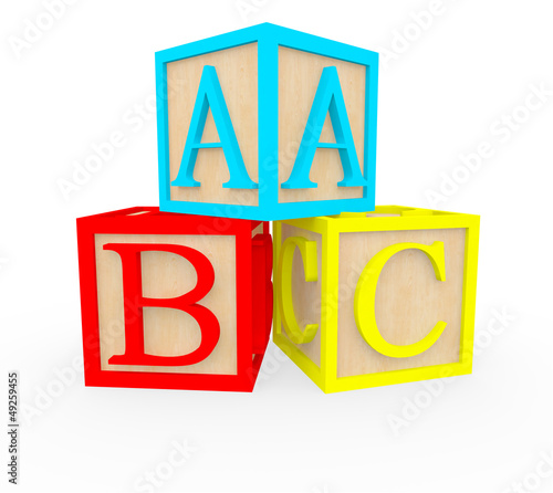 Illustration: 3D ABC cubes 3D ABC cubes