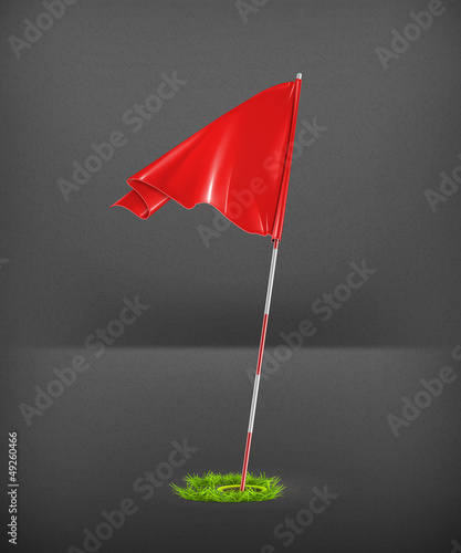 Vector: Red golf flag Red golf flag