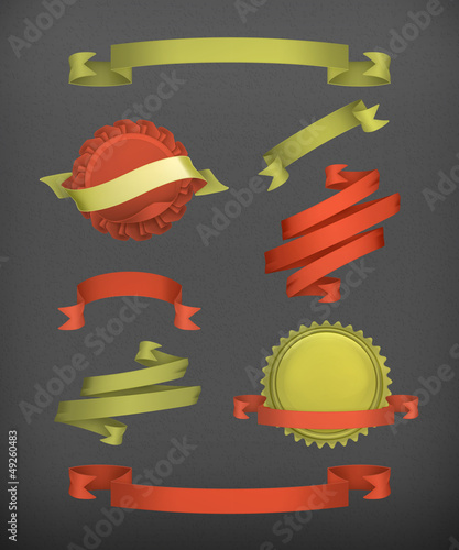 Vector: Vintage ribbons and labels Vintage ribbons and labels