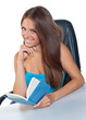 teen girl reading book